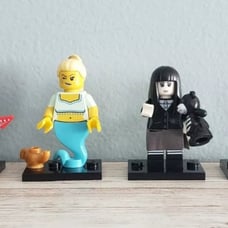 Lego Series 12 Video Game Guy, Spooky Girl, Genie Girl, and Rock Star figure