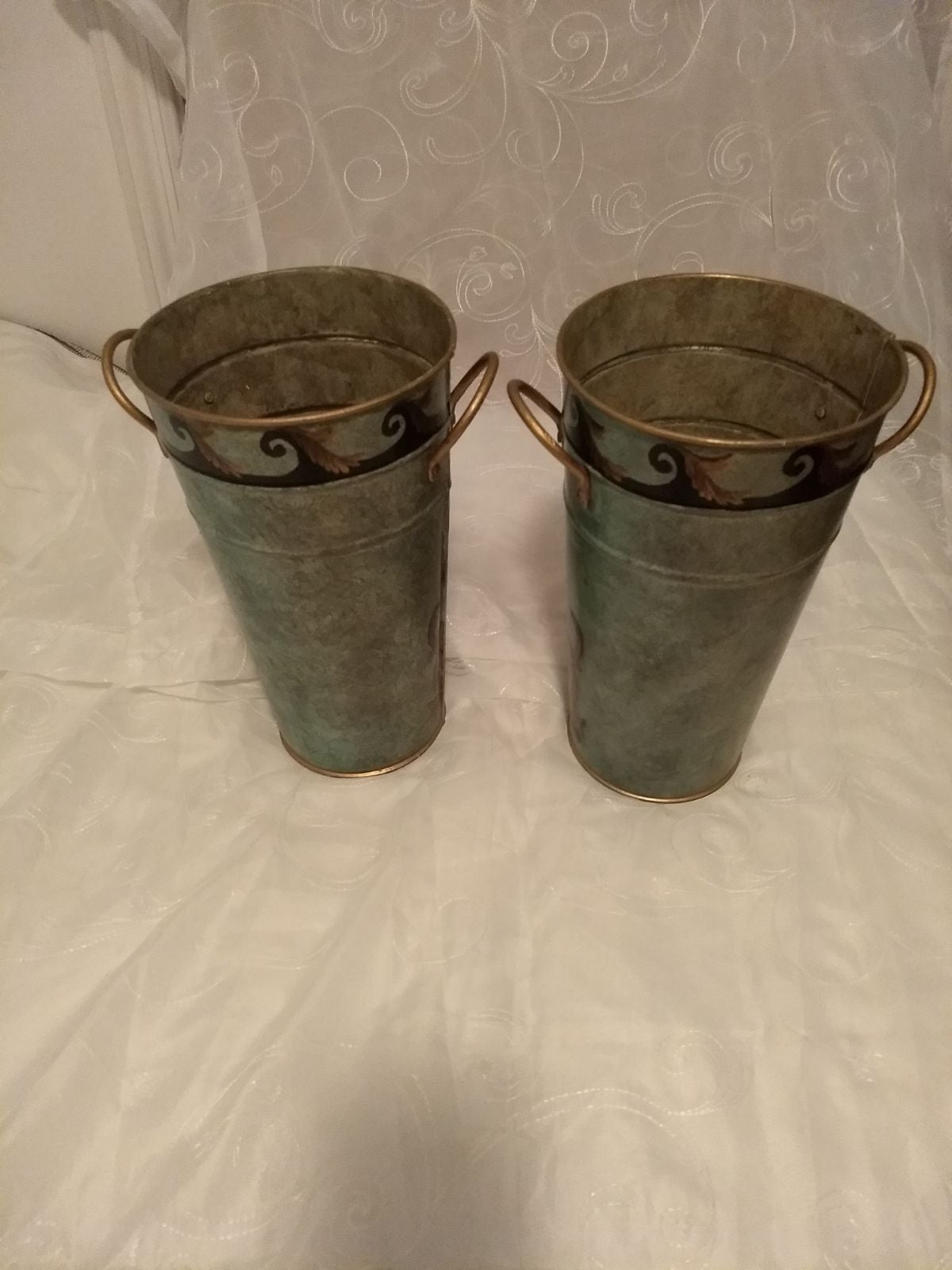 Old Fashion Tin Bucket Tall French Vase
