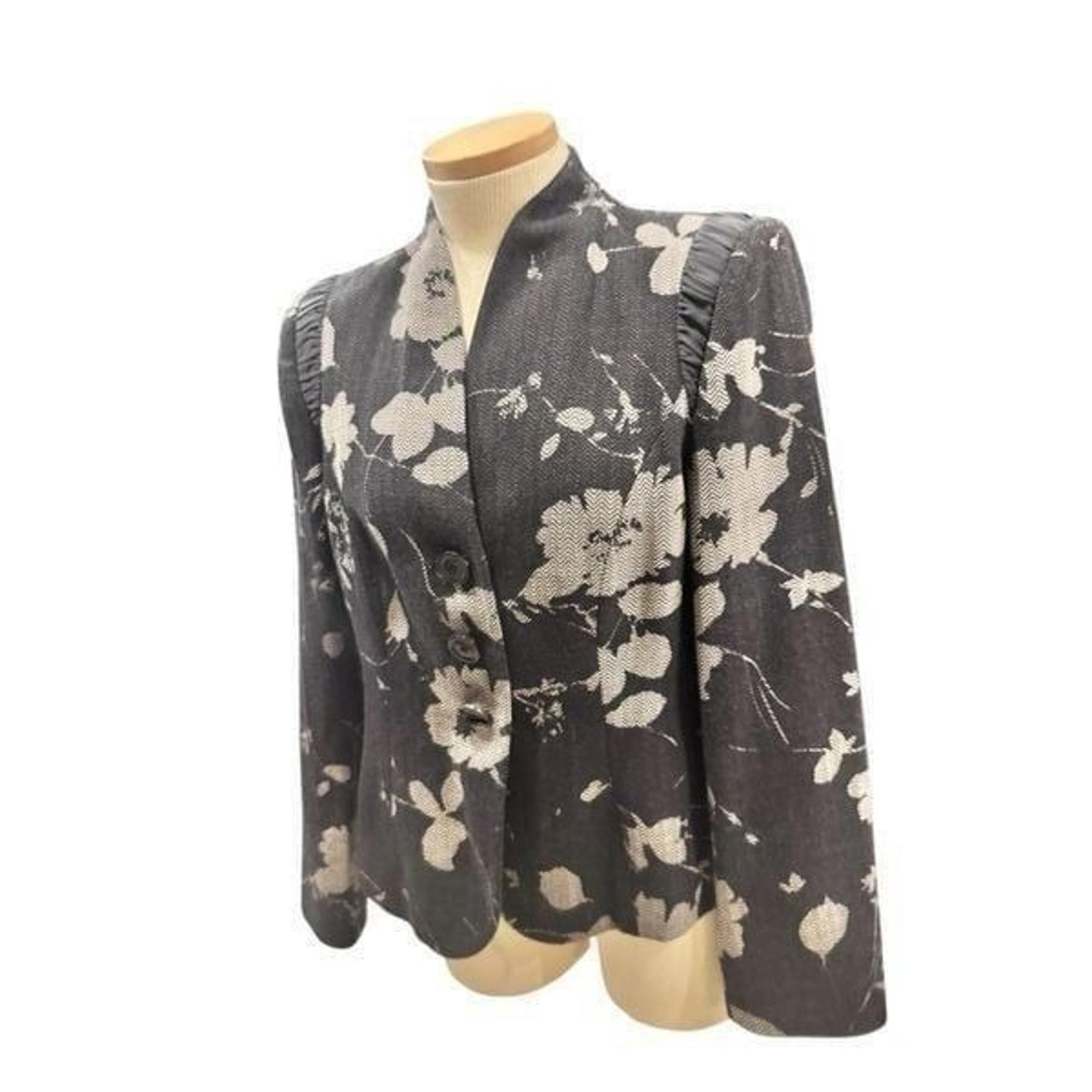 Armani collezioni virgin wool floral blazer sz 8