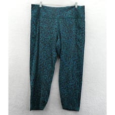 Victorias Secret XXL Short Green Blue Leopard Essential Legging High Rise Pocket