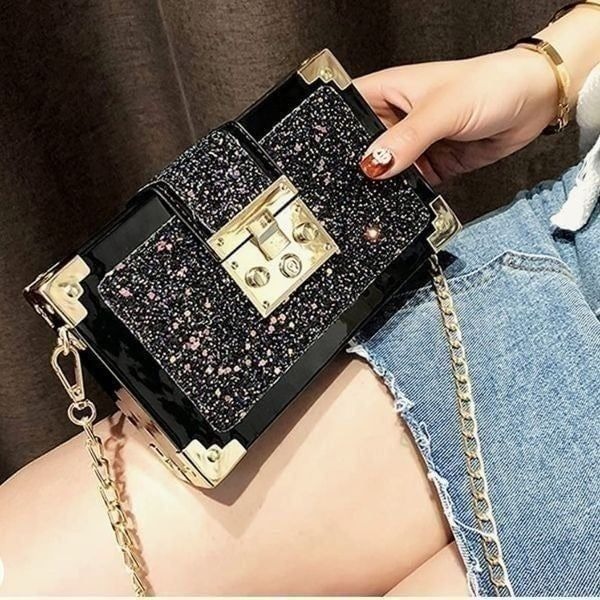 NEW Sparkling Clutch Box Purse