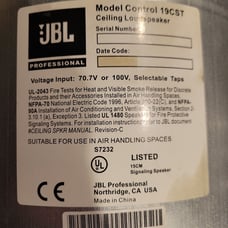 JBL Model Control 19cst