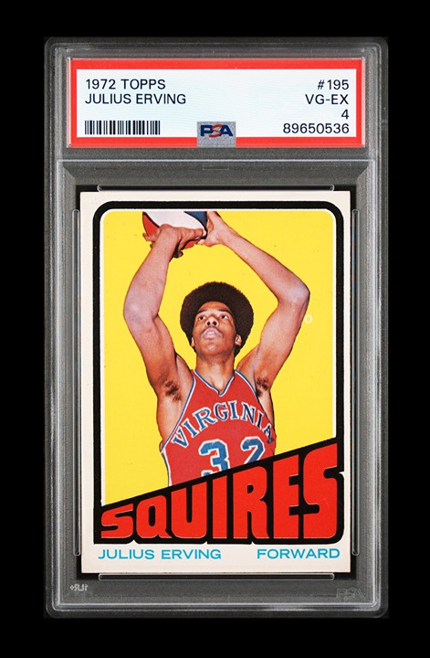 1972 Topps #195 Julius Erving Dr. J Rookie Card Graded PSA 4 ICONIC!