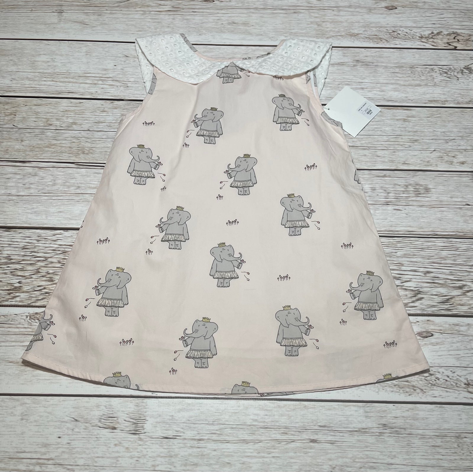 Petit Peony Peter Pan Collar Dress Elephant 3