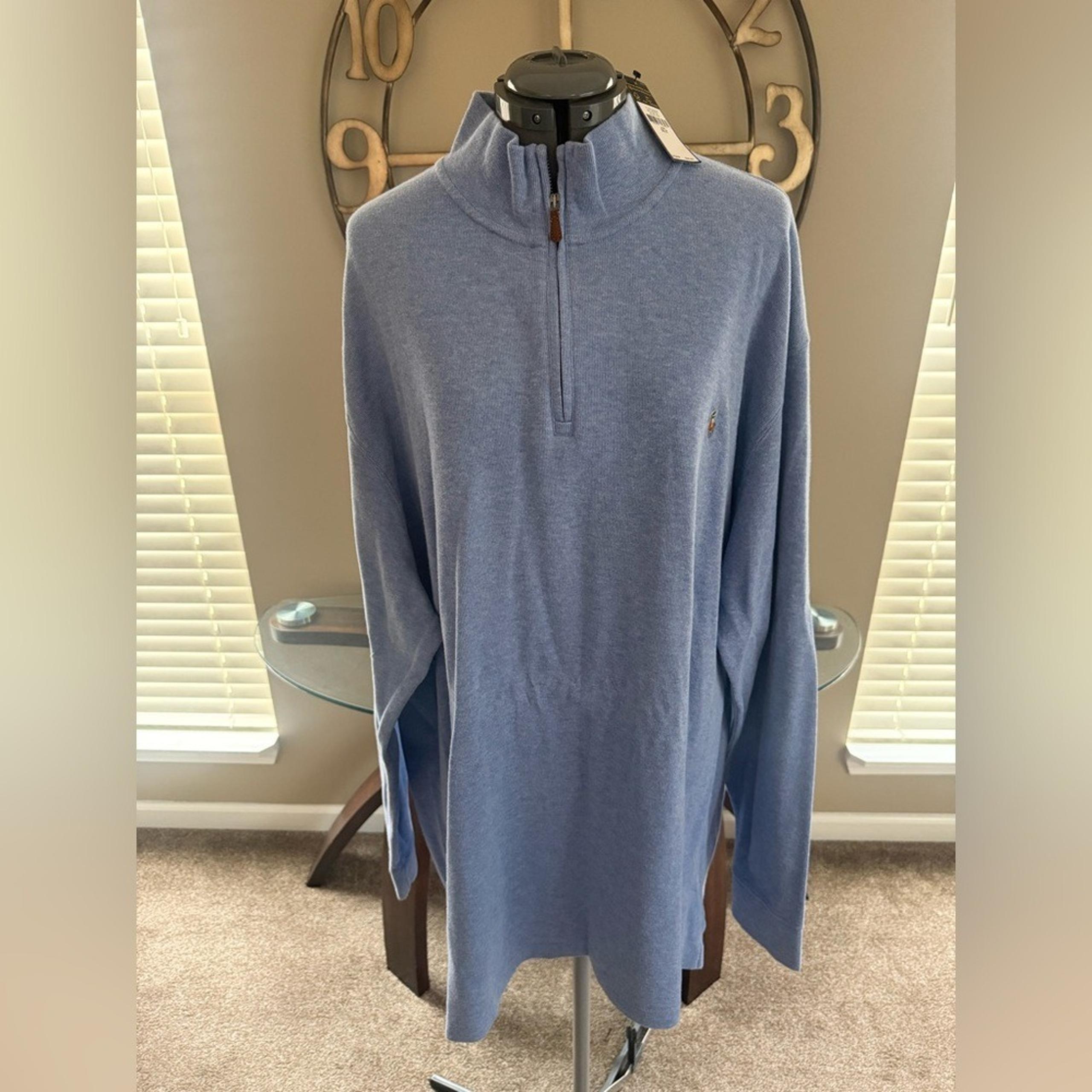 Ralph Lauren Polo Men's Blue Half-Zip Sweater Size 3XLT NWT