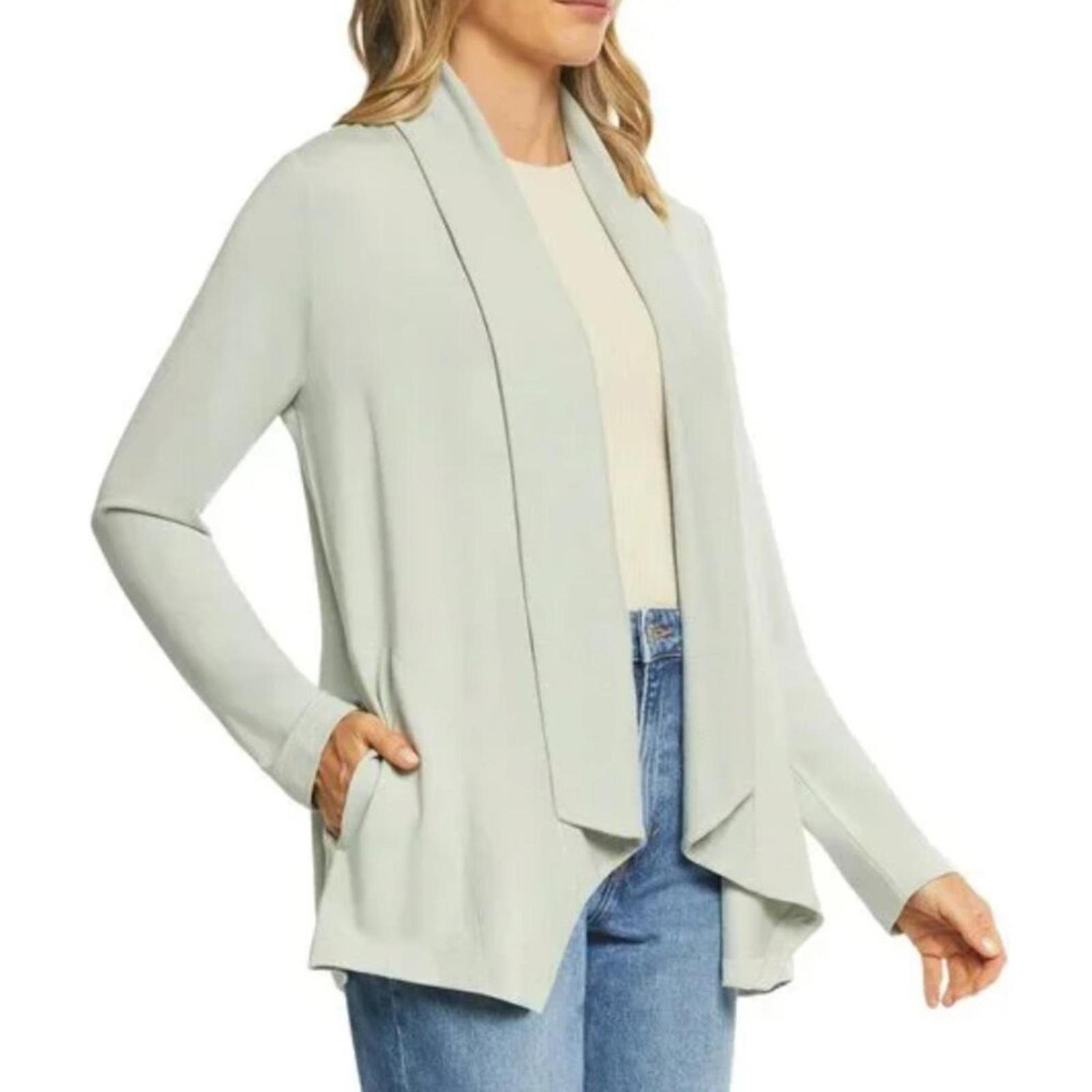 NWT Max & Mia Light Olive Open Front Drape Modal Soft Cardigan Women's Size XL !