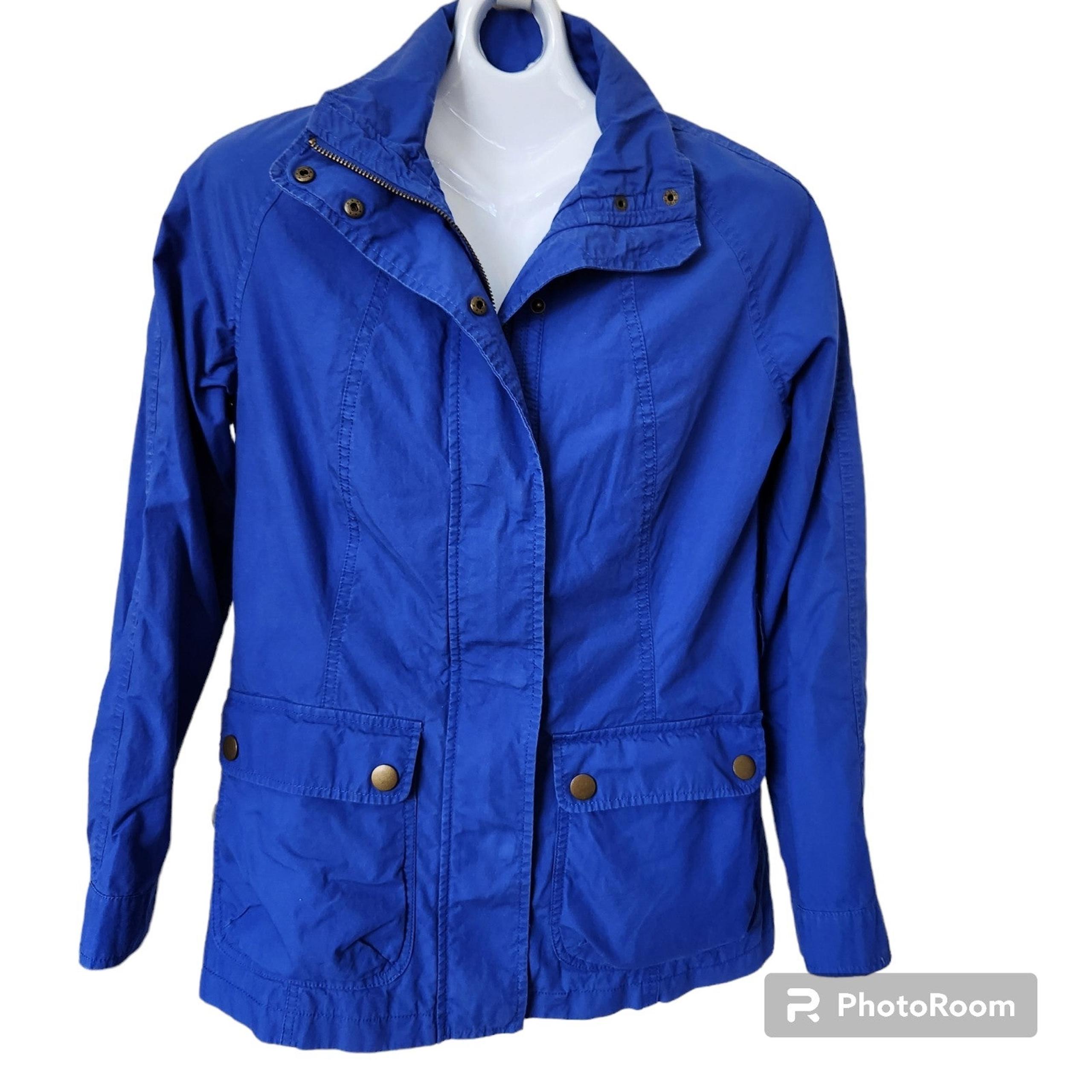 Banana Republic Womens Blue Light Weight Belted Cotton Parachute Parka S