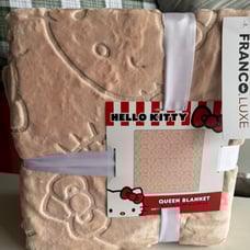 New Hello Kitty Embossed Pink Queen Size Blanket Throw