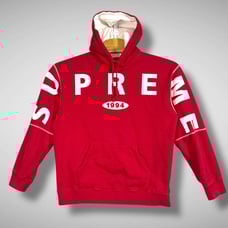 Supreme Spread Logo Hoodie Adult Large Red White Hooded Sweatshirt Pocket