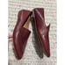 Madewell Frances Leather Loafers Pointed Toe Womens 7 Maroon Slip On Shoes AH770