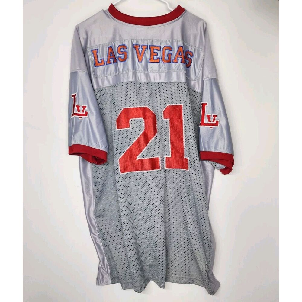 Mens Size XL Las Vegas Blackjack Gambling Jersey 21 Gray Red