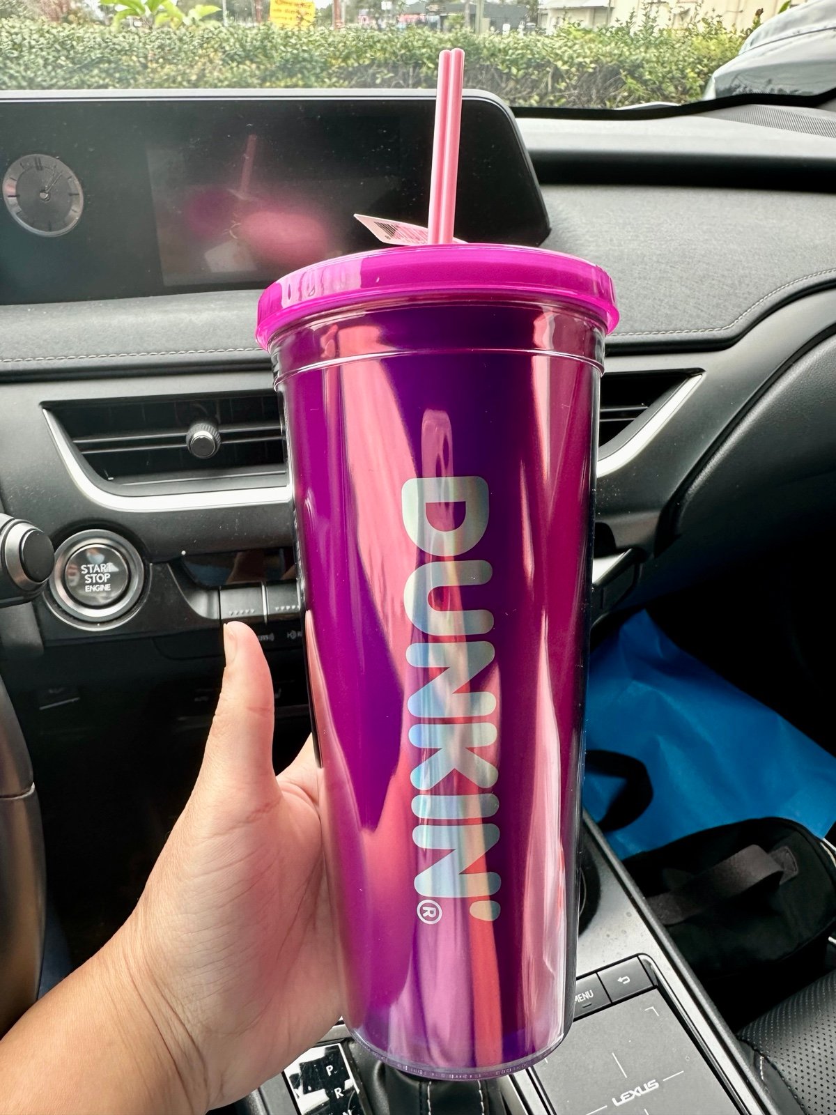 Dunkin Valentines Day Cup Pink Keychain