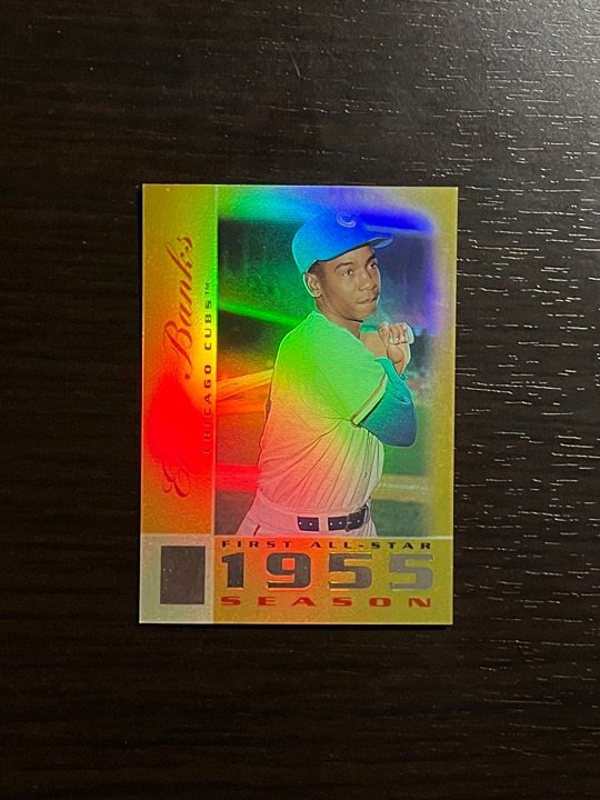 ERNIE BANKS 2003 Topps Tribute GOLD REFRACTOR /55! Card #48 Chicago Cubs HOF