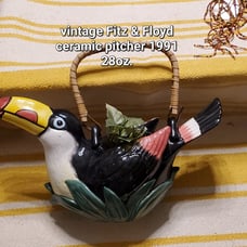 Vintage Fitz & Floyd Ceramic Pitcher 1991, 28oz
