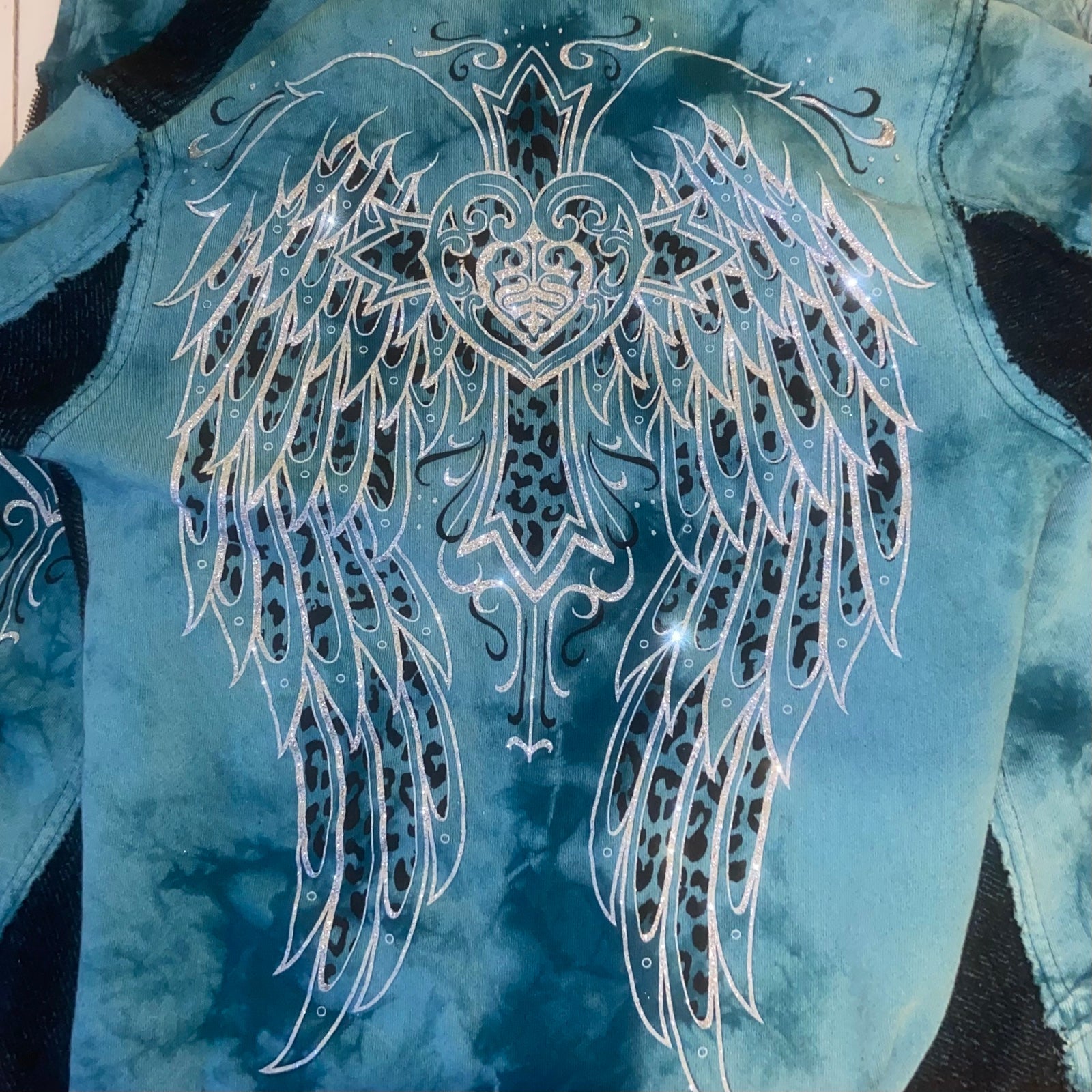 tie dye teal sinful zip up!