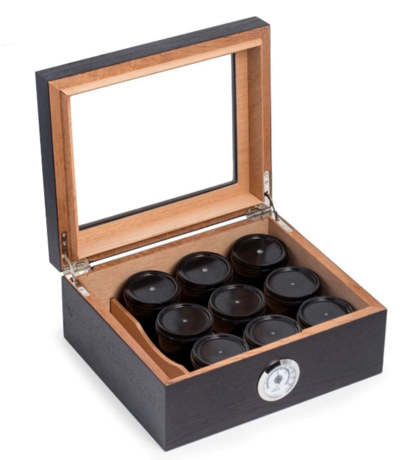 Bey-Berk Espresso Wood Cannibus Humidor - MJ420-9