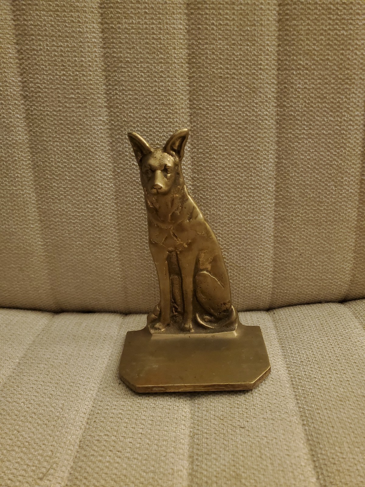 Antique Cast Iron Dog Doorstop German Shepard