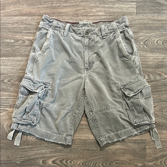 American Eagle Cargo Shorts Classic Utility Short Gray Green Y2K 90s Size 33