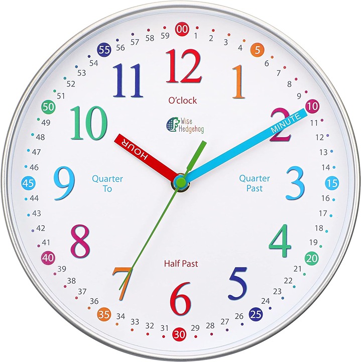 Learning Clock for Kids, Silent Non Ticking for Teaching Time
