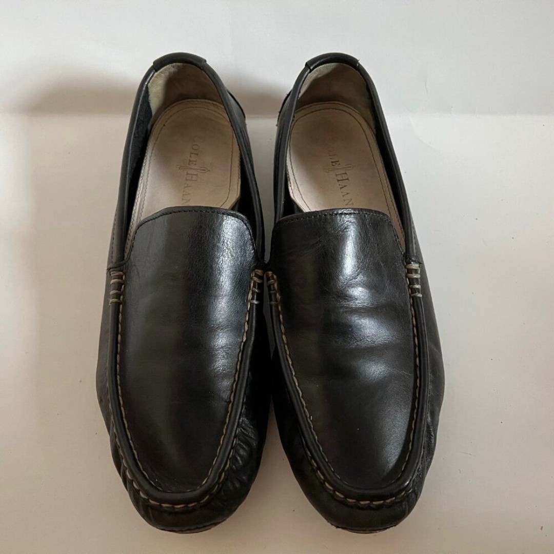 Cole Haan Size 9M Men Black Leather Slip on Casual Preppy Loafers C10247 Shoes