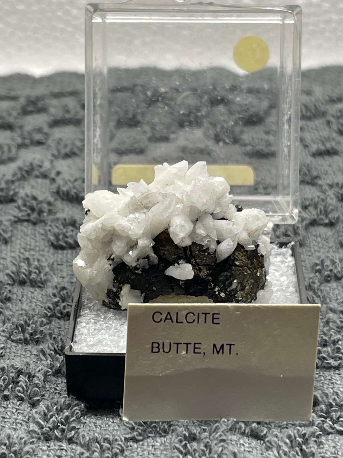 Fluorescent calcite With Pyrite from Butte Montana