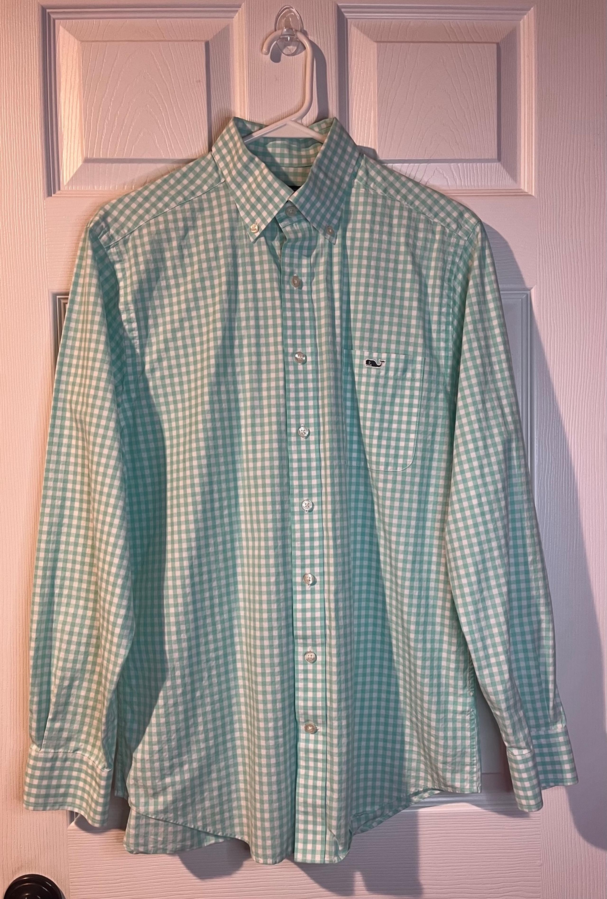 Vineyard Vines Shirt Men's Medium Slim Fit Tucker Shirt Long Sleeve Plaid Preppy