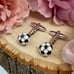 Round 3D Black and White Soccer Ball Cufflinks