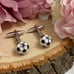 Round 3D Black and White Soccer Ball Cufflinks