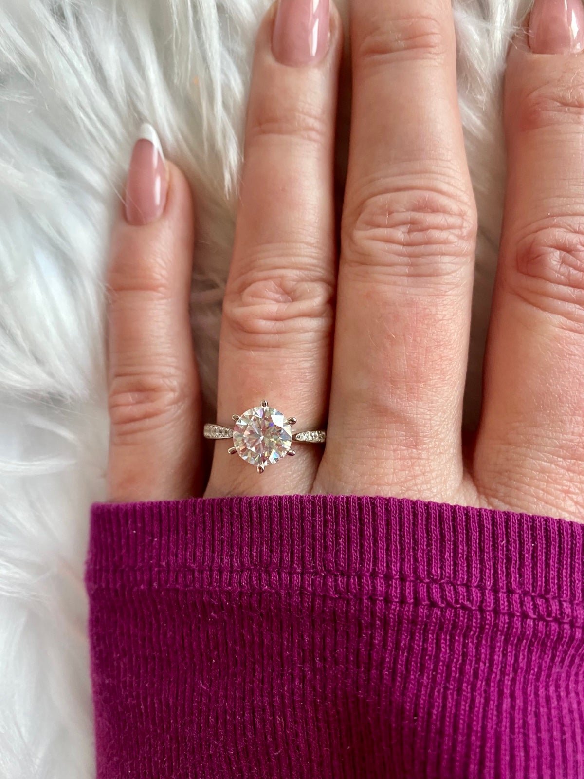 2ct Moissanite engagement ring promise ring size 7 Moissanite Diamond solitaire