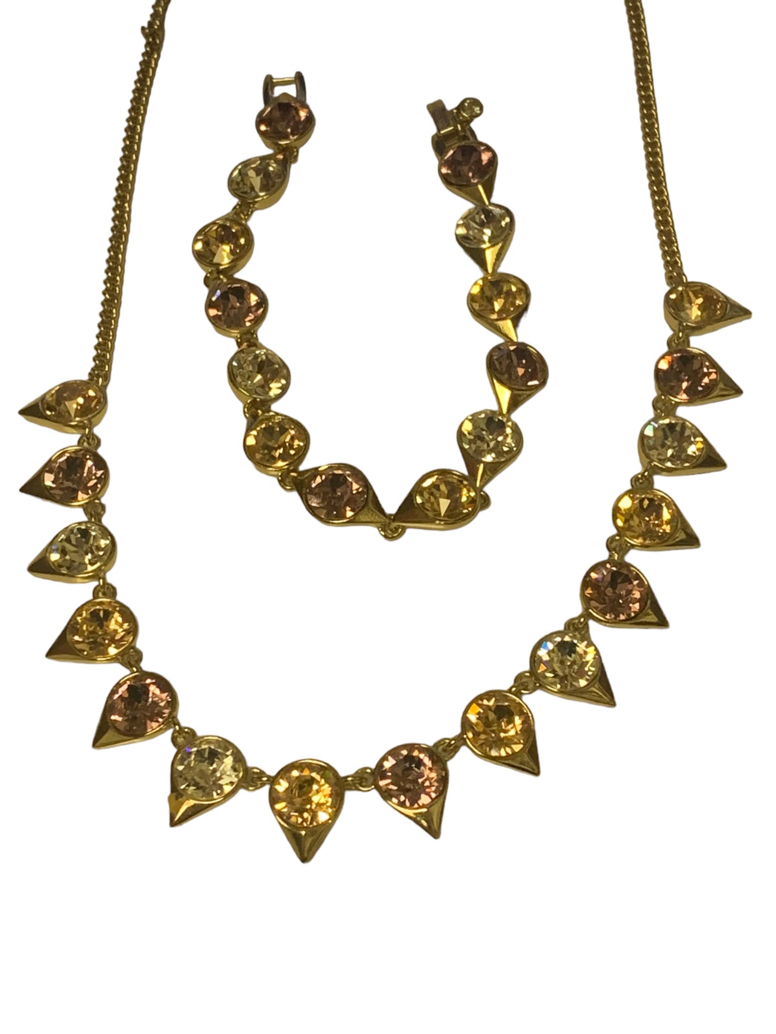Givenchy Gold Tone Necklace Bracelet set