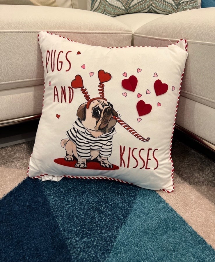 Pug Valentine’s Day super cute Pillow