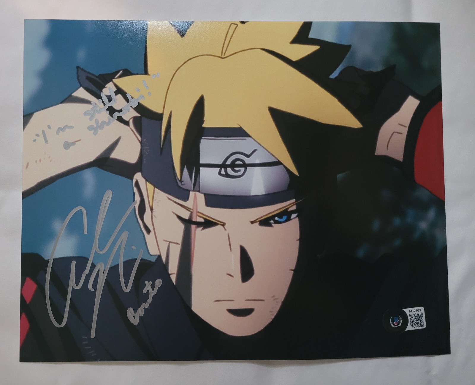 Amanda Miller signed Naruto 8x10 Autograph W/ Inscription - Beckett COA