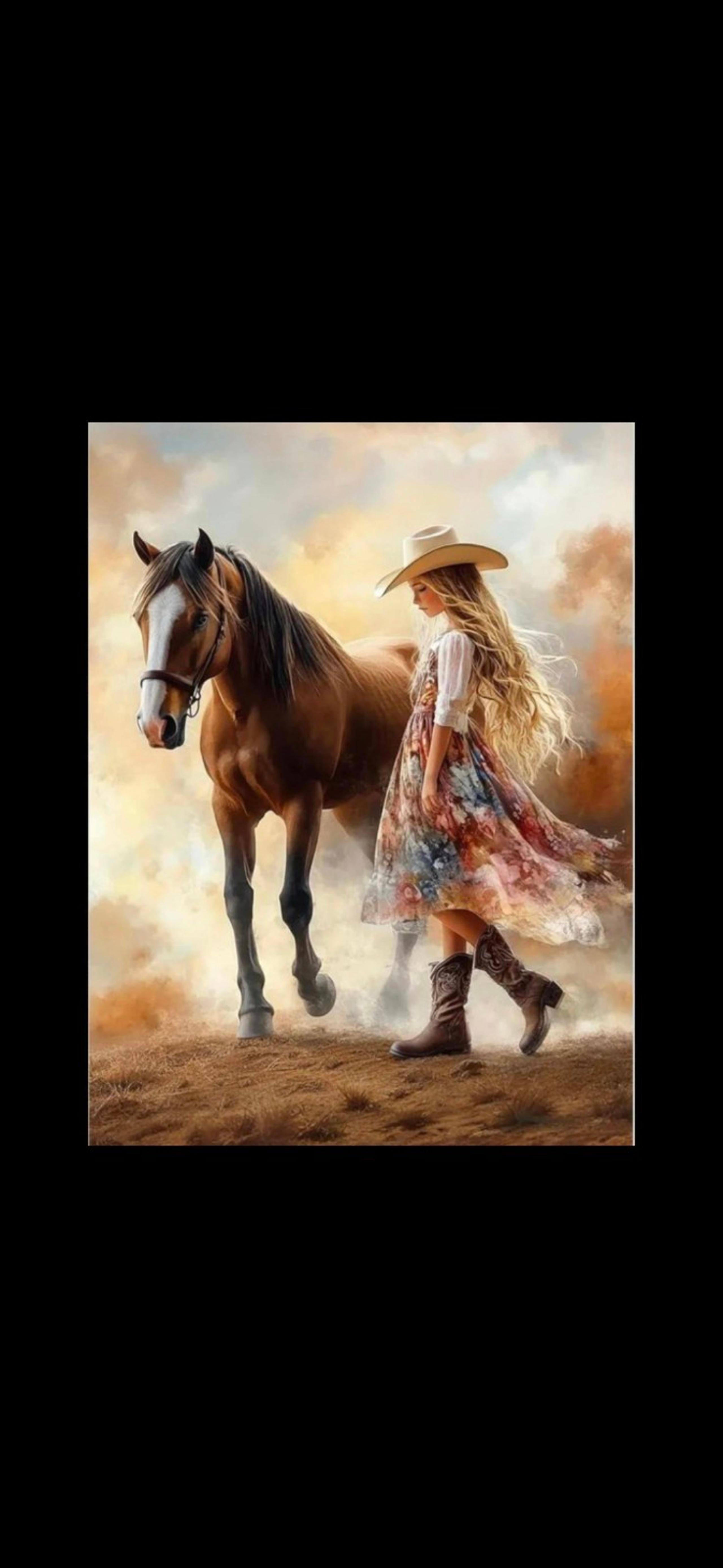 Bohemian Girl and Her Horse 5D Diamond Painting Kit New