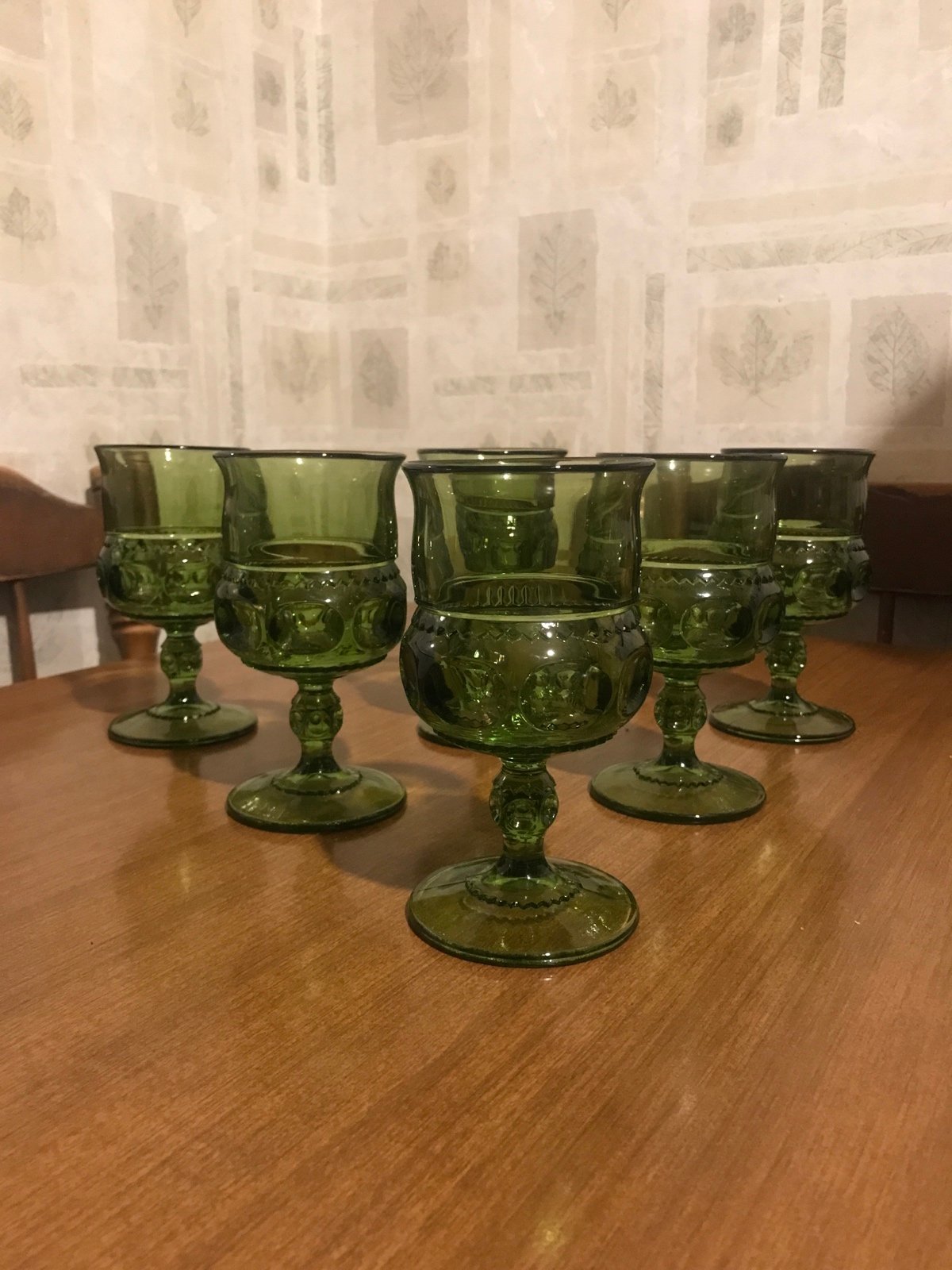 VTG Green Stemed Goblets
