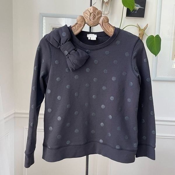 Kate Spade Steal The Spotlight Black Glitter Dot Bow Sweatshirt 178 S