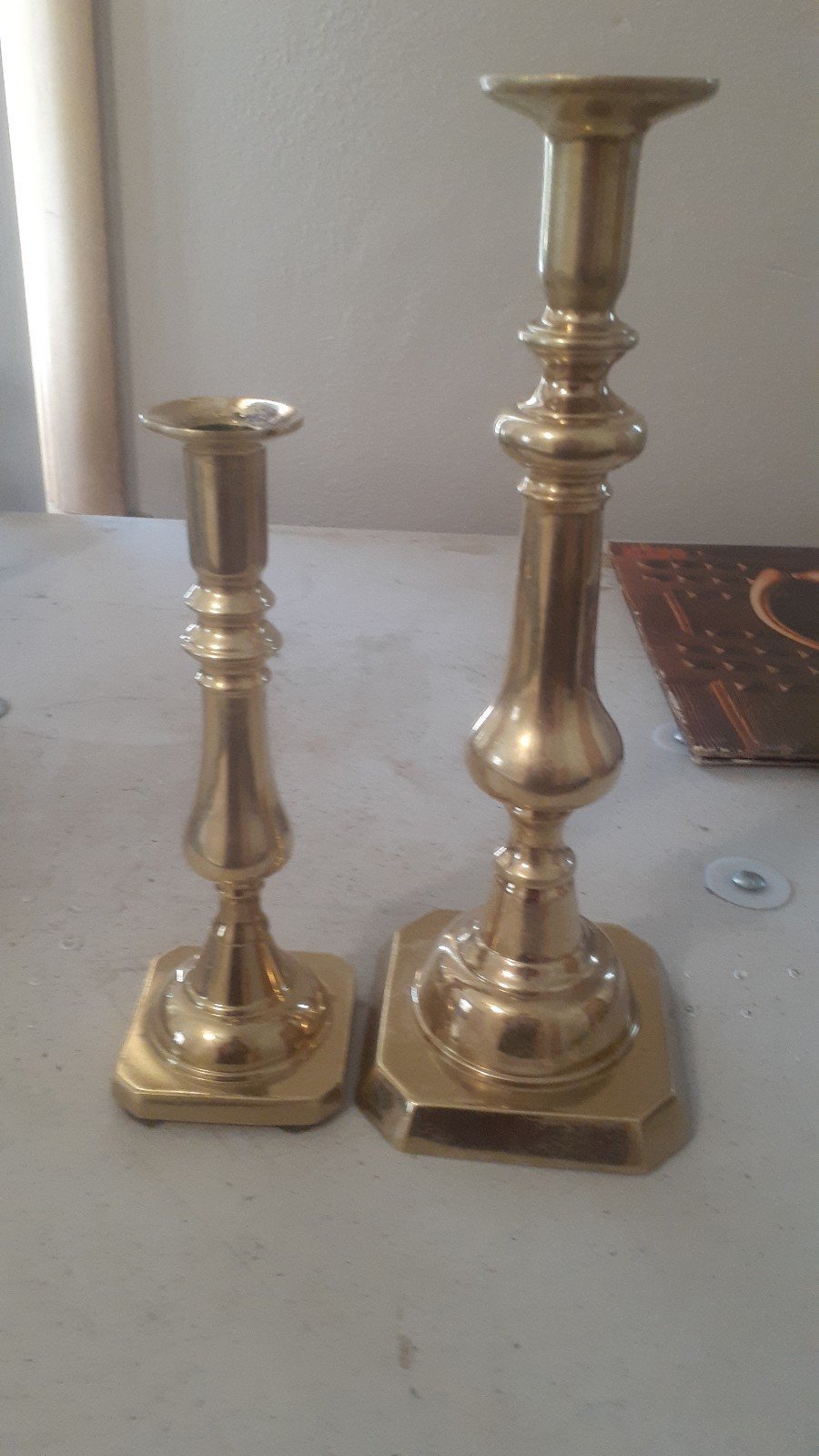 Pair of Solid Brass Harvin Candlestick Holders