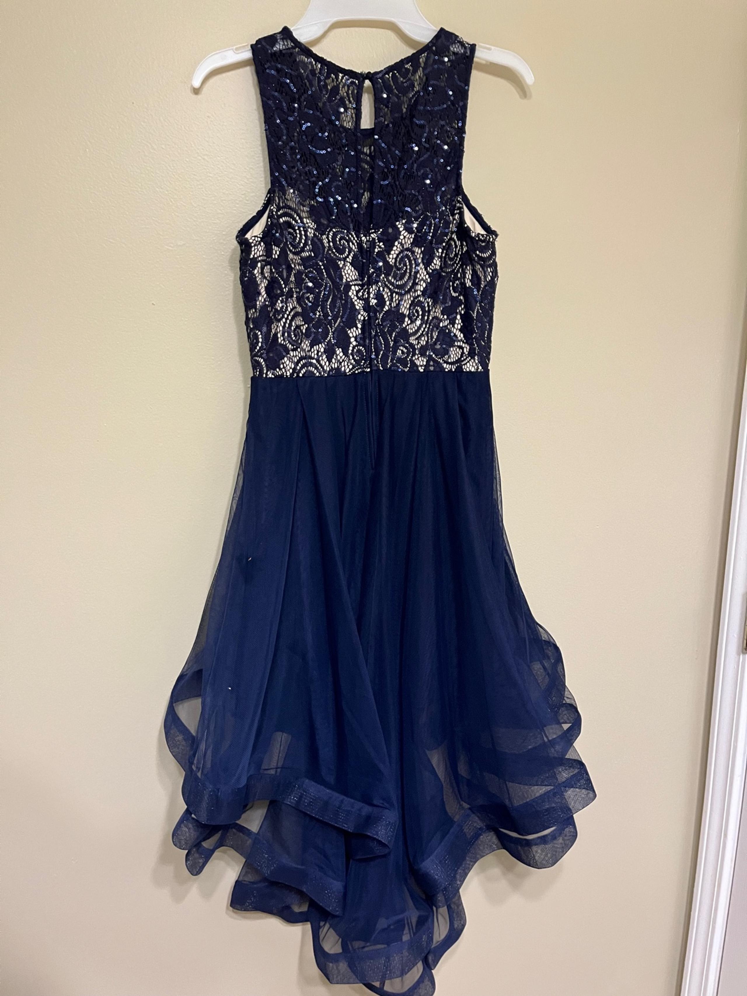 Navy High-Low Formal Dress