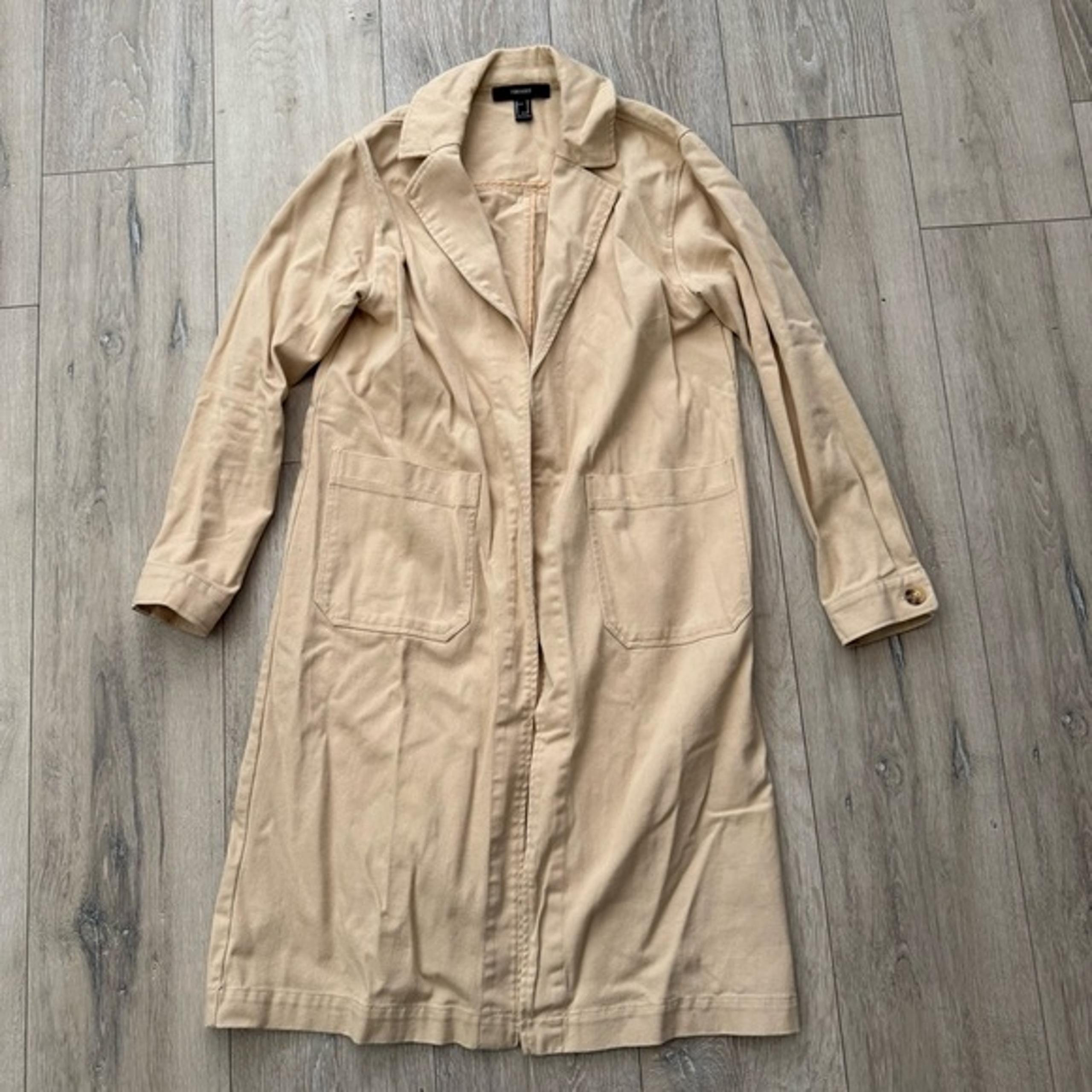 Forever 21 Tan Trench Coat with Classic Design size M