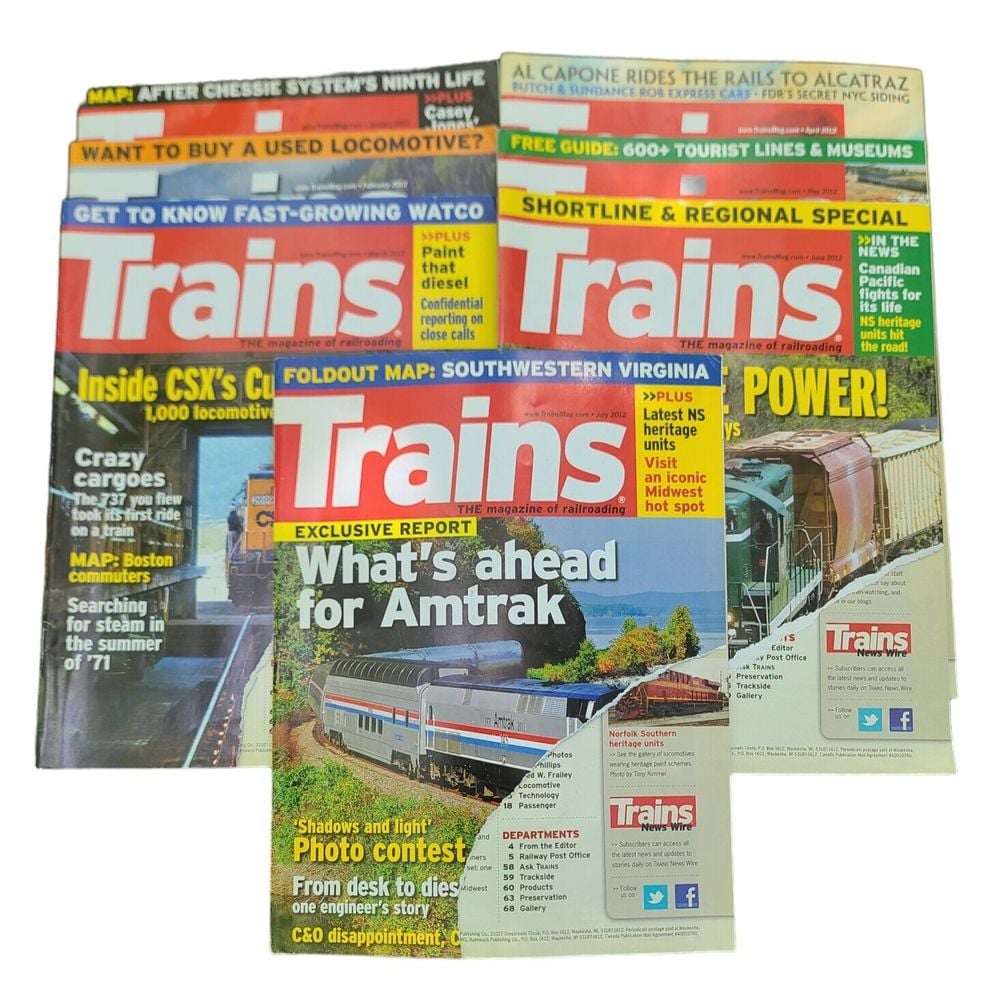 Trains Magazine 2012 Jan Thru Jul Locomotive Freight Travel Transport Coal Steam