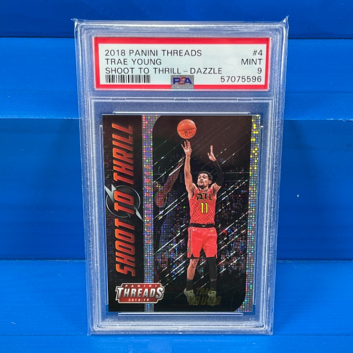 2018 Panini Threads TRAE YOUNG Shoot To Thrill Dazzle ROOKIE RC PSA 9 MINT Hawks