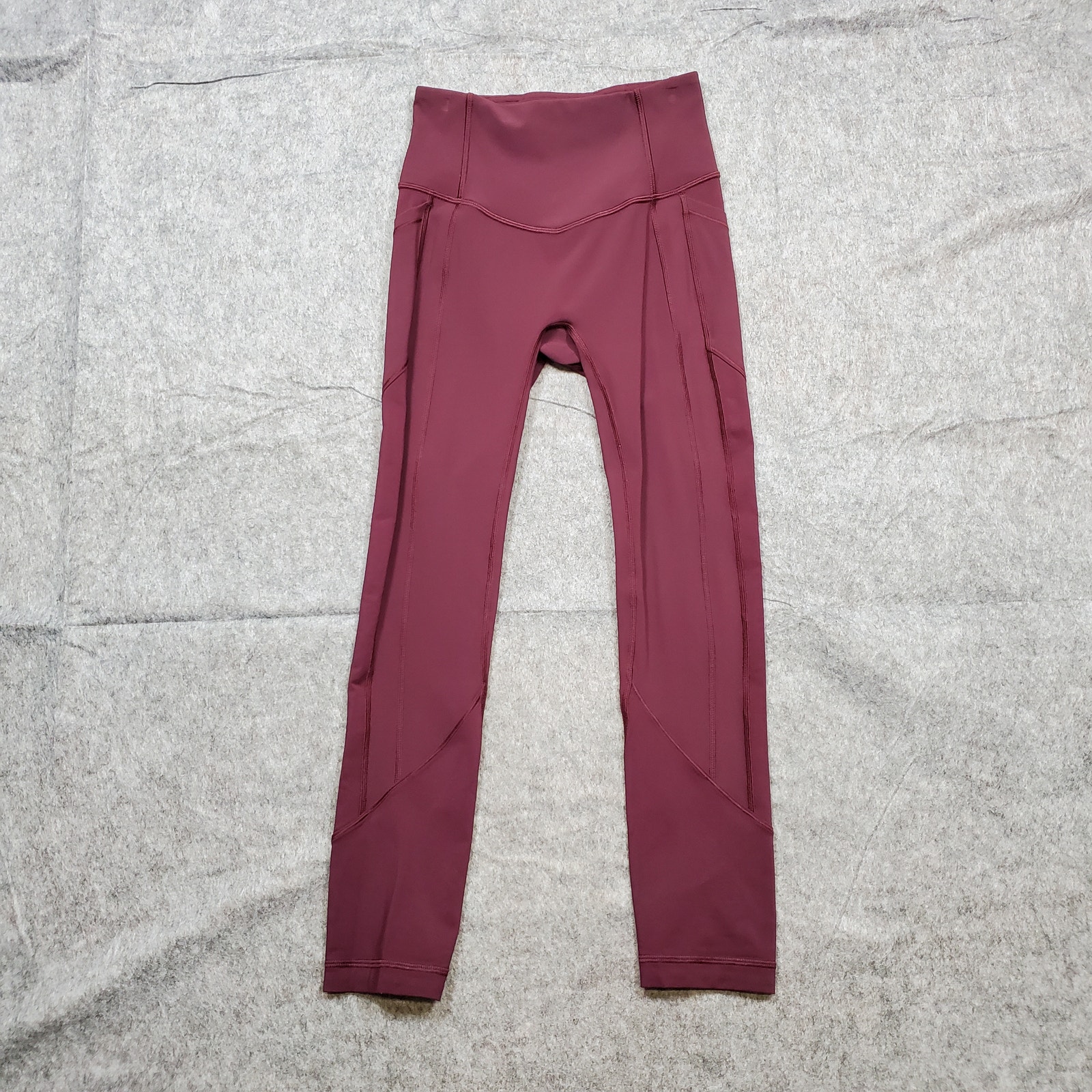 Lululemon Leggings Womens 2 All The Right Places Crop II 23 Maroon Red Yoga Run
