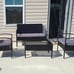4 Piece Patio Furniture Set, PE Wicker Rattan