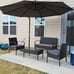 4 Piece Patio Furniture Set, PE Wicker Rattan