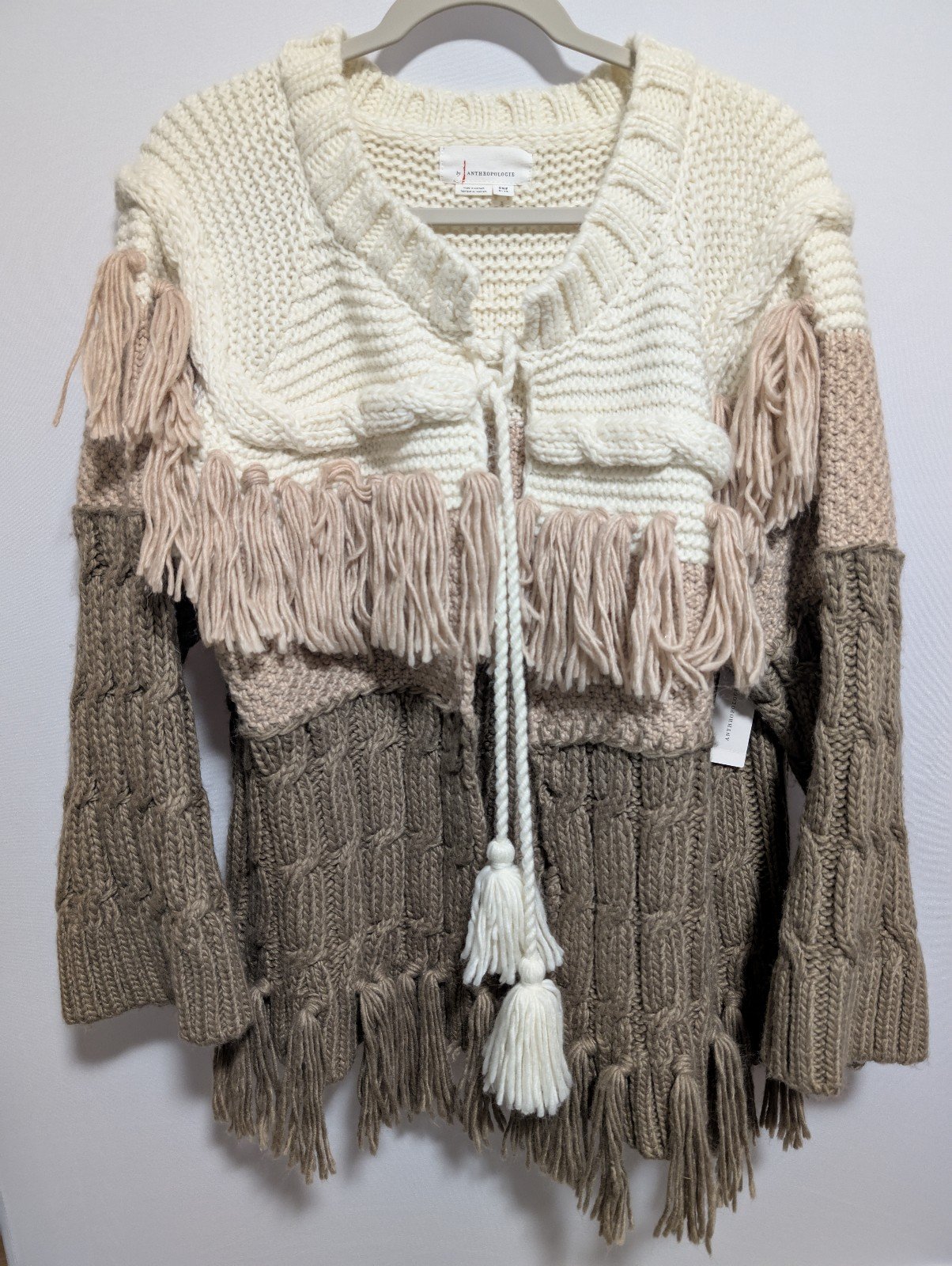 Anthropologie Chunchy Mixed-Knit Cardigan Sweater NWT