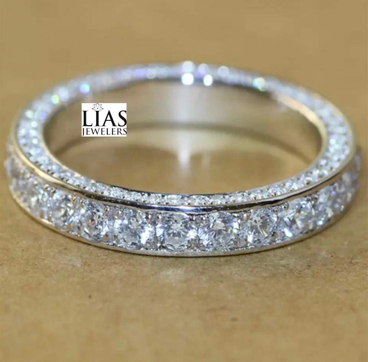 New 18k white gold eternity ring band