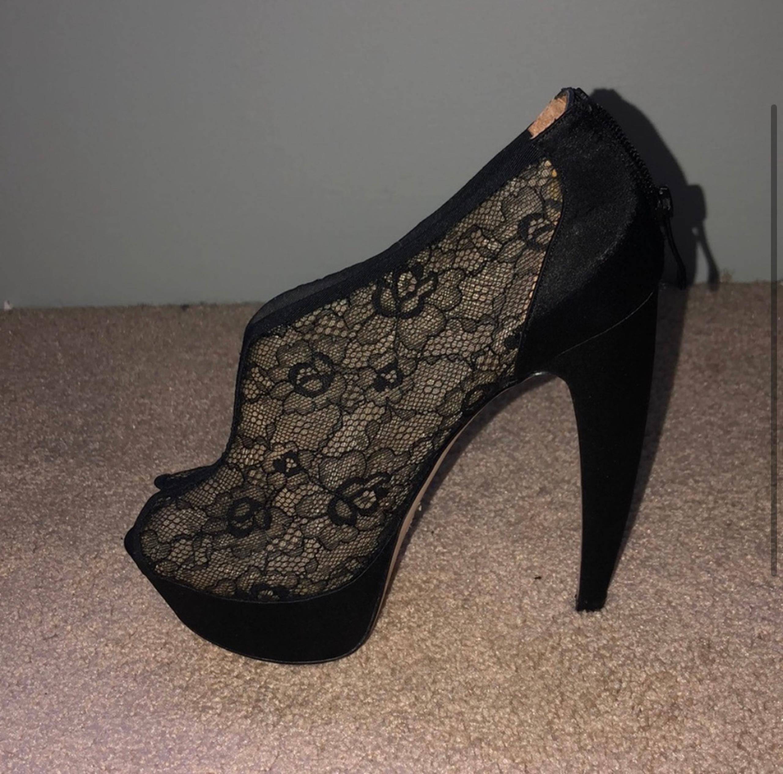 Black Lace High Heels