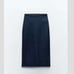 NWT ZARA Z1975 DENIM MIDI SKIRT BLUE