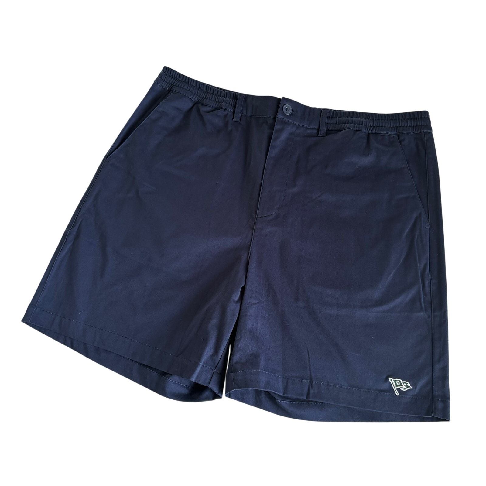 Quiet Golf Badge Navy Blue Cotton Casual Shorts Mens Size XXL