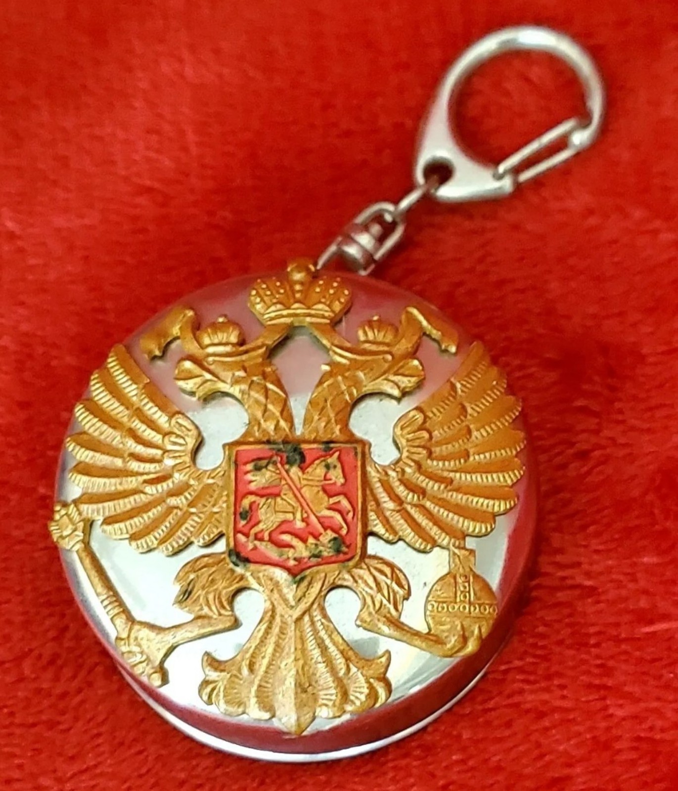 Vintage Collapsible Stainless Russian Shot Glass Keychain.