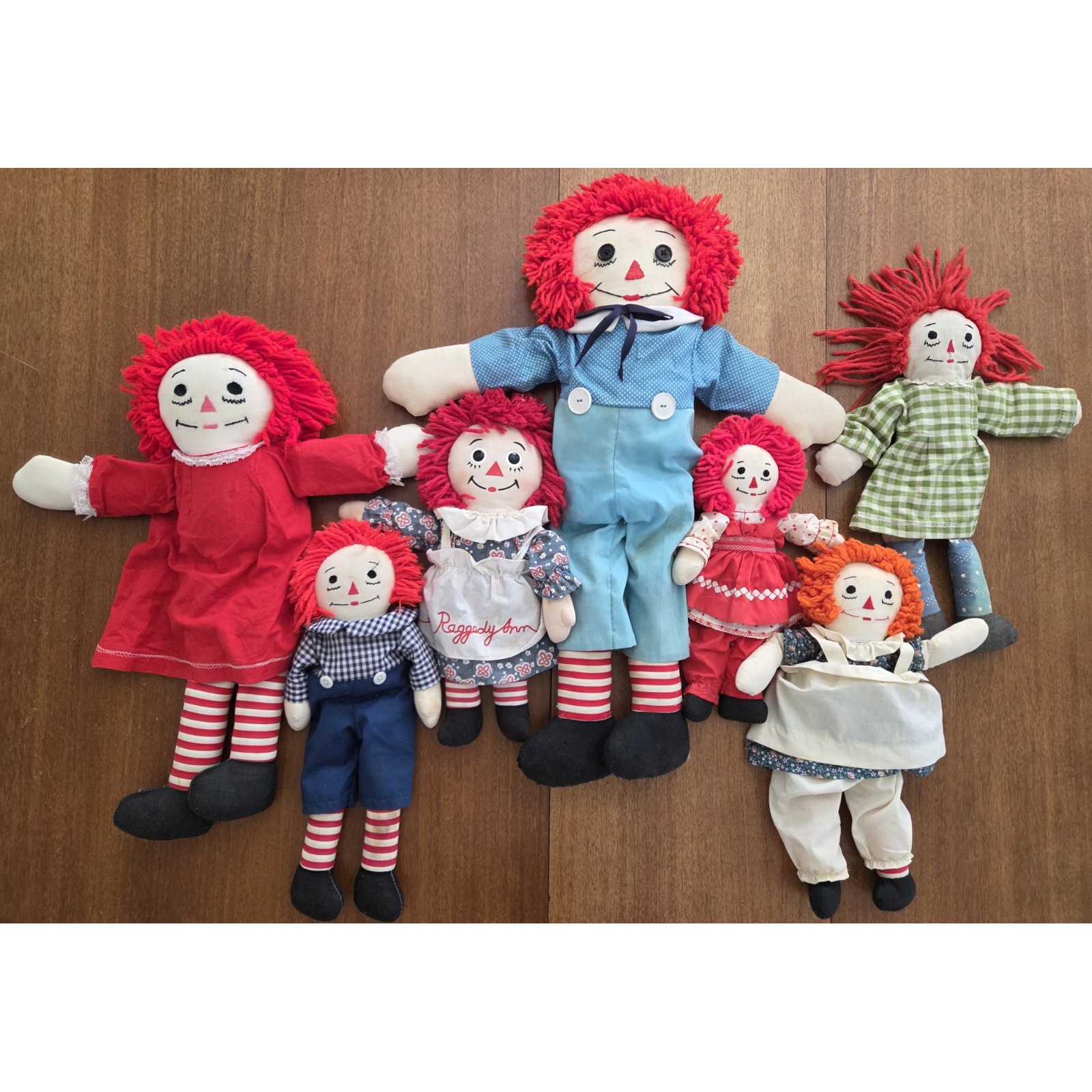Lot Of Raggedy Ann And Andy Dolls 7 Vtg One Applause